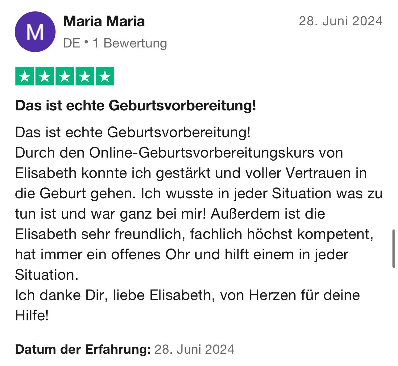 Feedback einer Teilnehmerin
