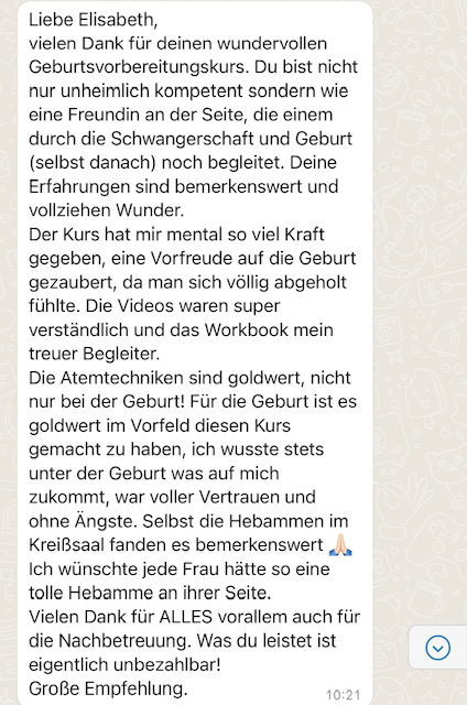 Feedback einer Teilnehmerin