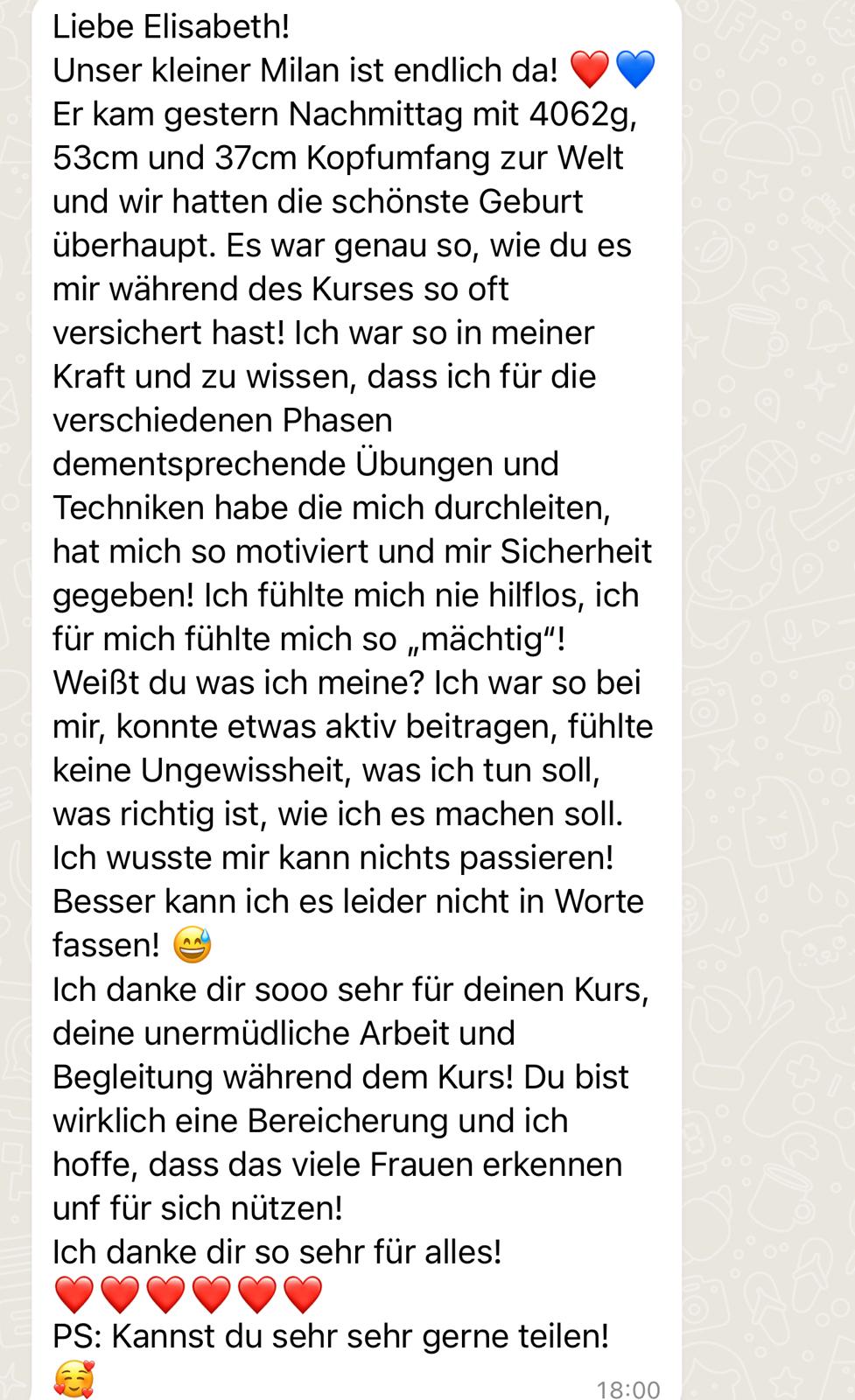 Feedback einer Teilnehmerin