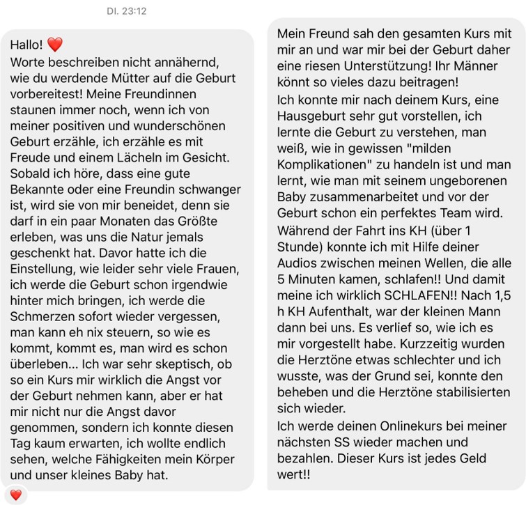 Feedback einer Teilnehmerin