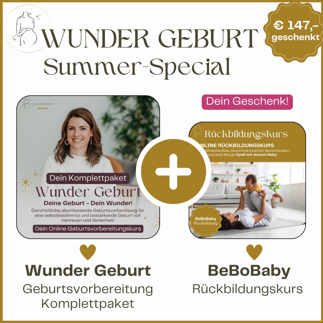 WUNDER GEBURT Summer Special — Geburtsvorbereitungskurs + BeBoBaby Rückbildungskurs als Geschenk